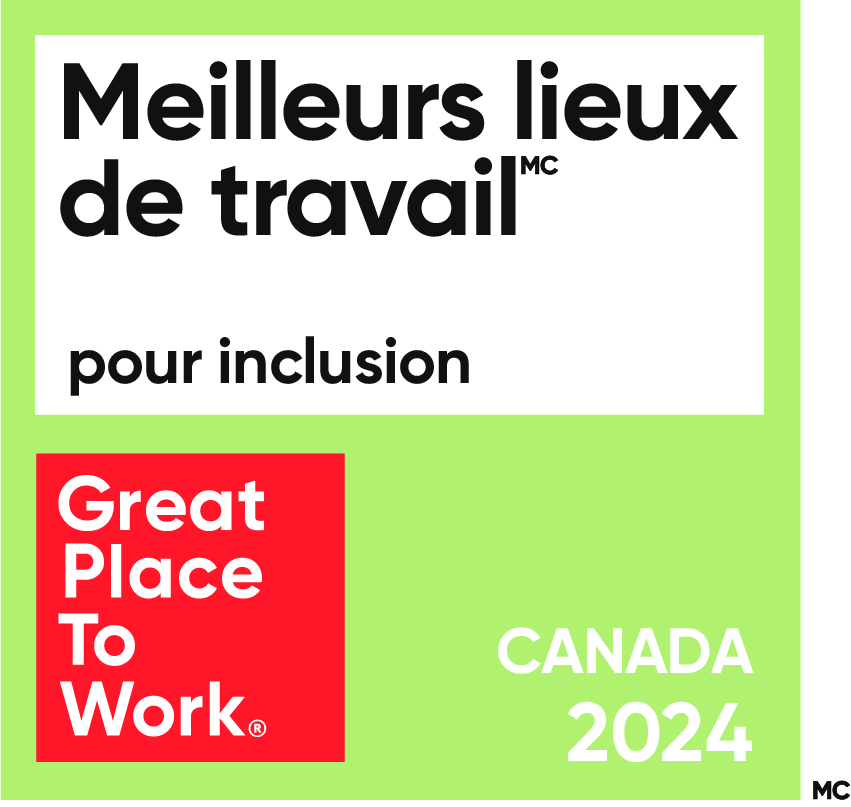Meilleurs Lieux de Travail pour Inclusion Canada 2024 Badge Meilleurs Lieux de Travail pour Inclusion Canada 2024 badge de Great Place to Work.