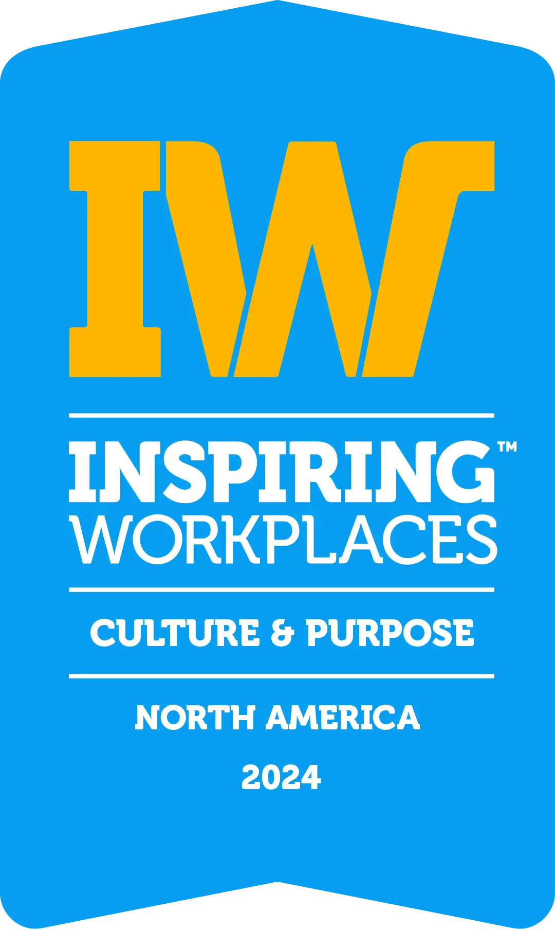 Inspiring Workplaces Culture & Purpose 2024 - North America Badge de certification Great Place to Work Mai 2024 en français.