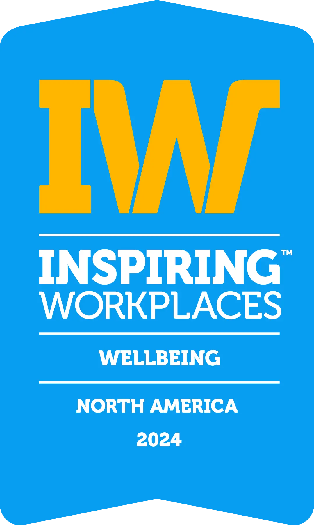 Inspiring Workplaces Wellbeing 2024 - North America Badge de certification Great Place to Work Mai 2024 en français.